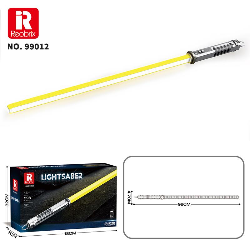 Reobrix 99012 Işın Kılıcı Sarı Yaratıcı Yapı Blok Seti Building Blocks (Lightsaber) - 598 Parça
