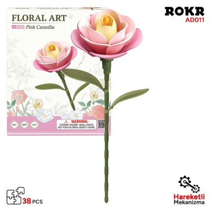 ROKR - ROKR AD011 Pink Camellia 3D Wooden Puzzle