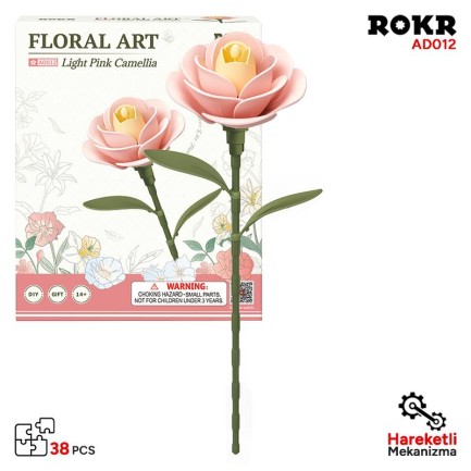 ROKR - ROKR AD012 Light Pink Camellia 3D Wooden Puzzle