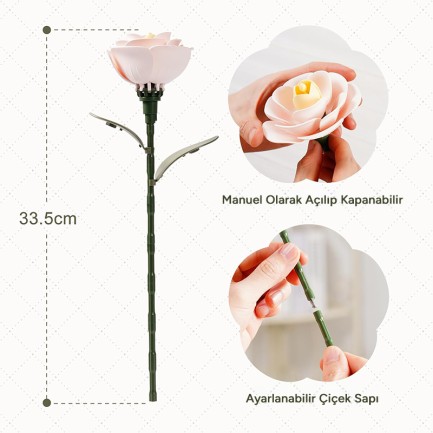 ROKR AD012 Light Pink Camellia 3D Wooden Puzzle - Thumbnail