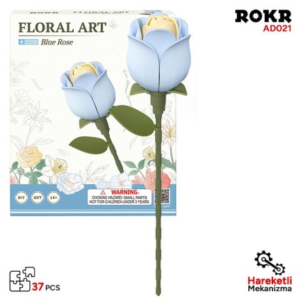 ROKR - ROKR AD021 Blue Rose 3D Wooden Puzzle