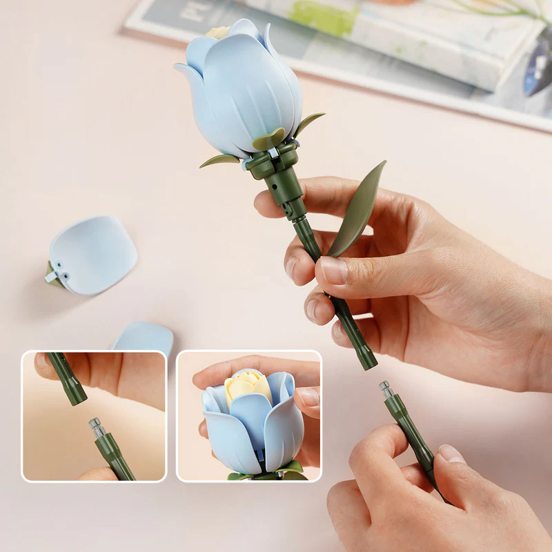 ROKR AD021 Blue Rose 3D Wooden Puzzle