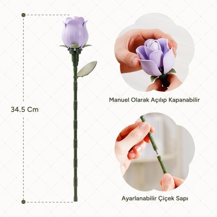 ROKR AD022 Lavender Rose 3D Wooden Puzzle - Thumbnail