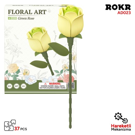 ROKR - ROKR AD023 Green Rose 3D Wooden Puzzle