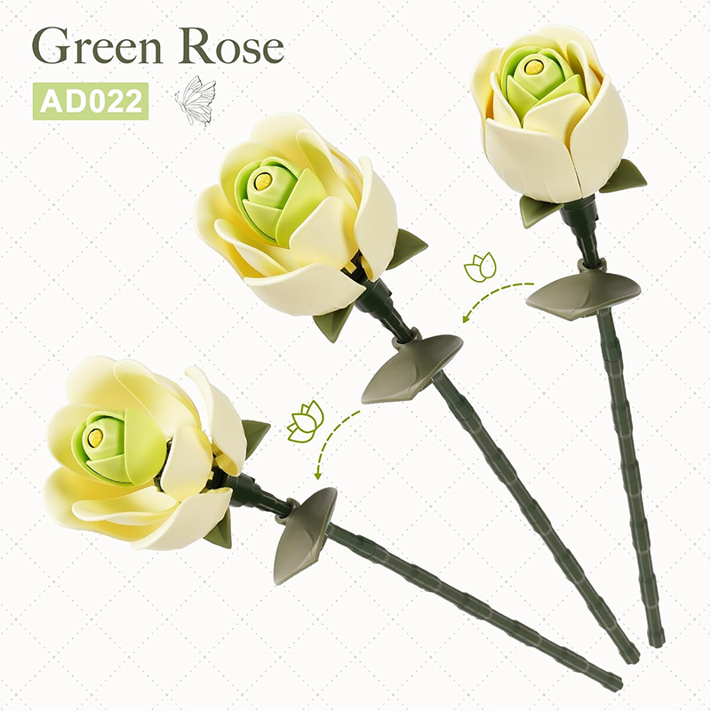 ROKR AD023 Green Rose 3D Wooden Puzzle