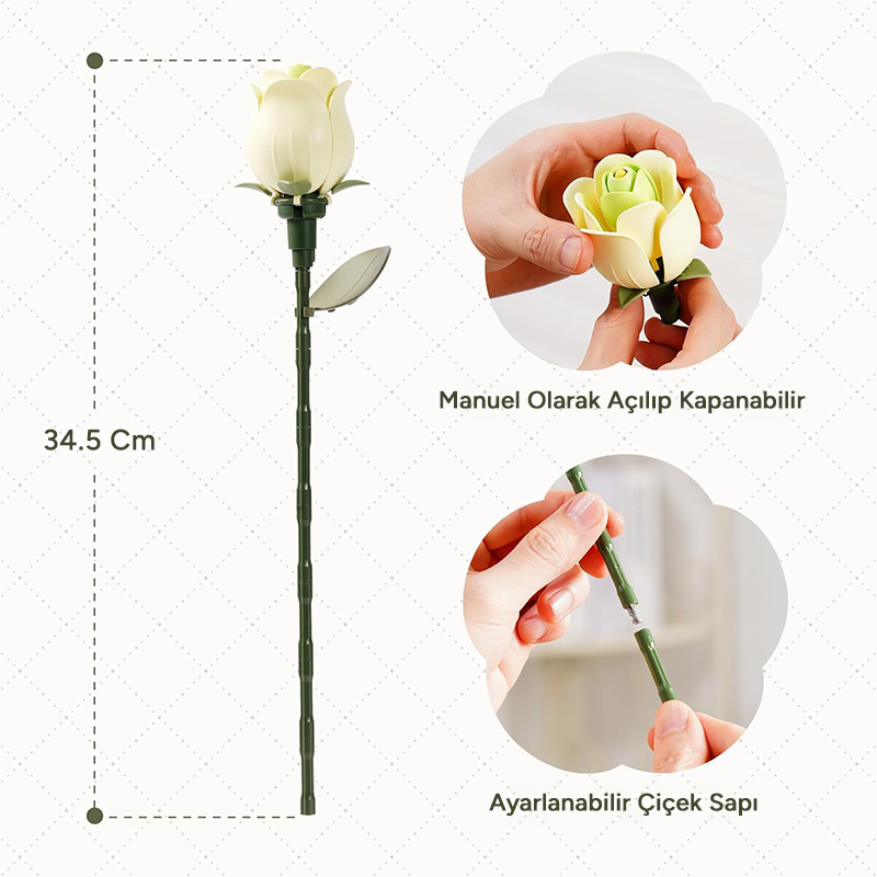 ROKR AD023 Green Rose 3D Wooden Puzzle
