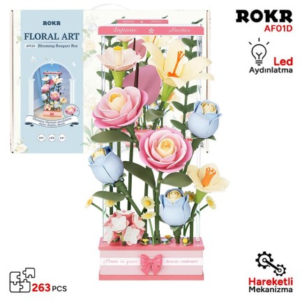 ROKR - ROKR AF01D Blooming Bouquet Box 3D Wooden Puzzle