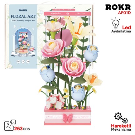 ROKR - ROKR AF01D Blooming Bouquet Box 3D Wooden Puzzle