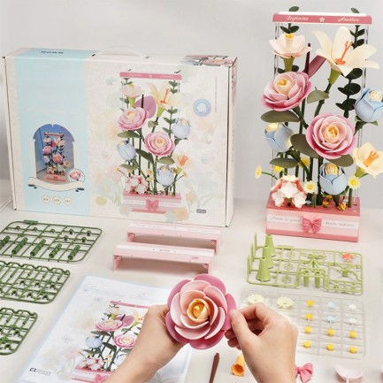 ROKR AF01D Blooming Bouquet Box 3D Wooden Puzzle - Thumbnail