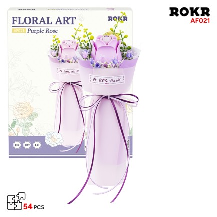 ROKR - ROKR AF021 Purple Rose 3D Wooden Puzzle