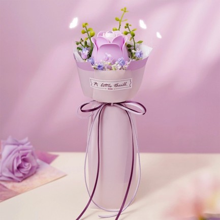 ROKR AF021 Purple Rose 3D Wooden Puzzle - Thumbnail