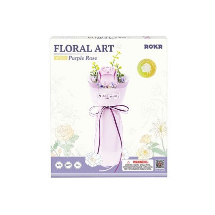 ROKR AF021 Purple Rose 3D Wooden Puzzle - Thumbnail