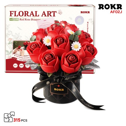 ROKR - ROKR AF02J Red Rose Bouquet 3D Wooden Puzzle
