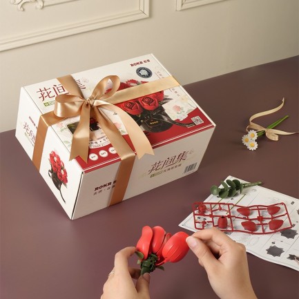 ROKR AF02J Red Rose Bouquet 3D Wooden Puzzle - Thumbnail
