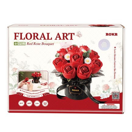 ROKR AF02J Red Rose Bouquet 3D Wooden Puzzle - Thumbnail