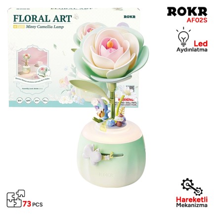 ROKR - ROKR AF02S Minty Camellia Lamp 3D Wooden Puzzle