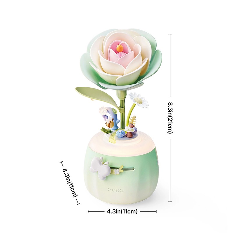 ROKR AF02S Minty Camellia Lamp 3D Wooden Puzzle
