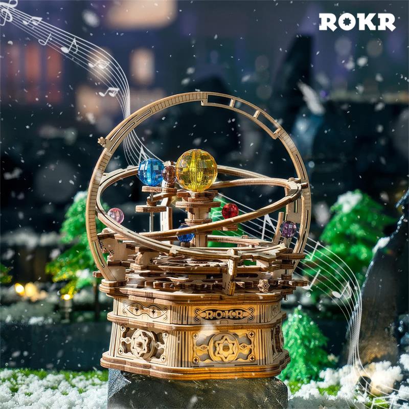 ROKR AMK51 Starry Night Mechanical Music Box 3D Wooden Puzzle