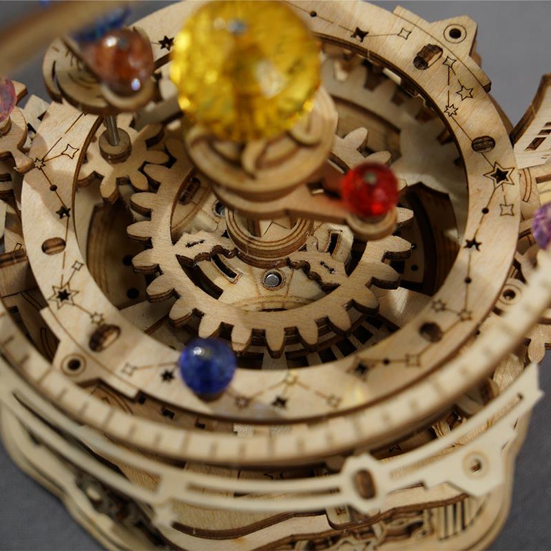 ROKR AMK51 Müzik Kutusu Starry Night Music Box DIY Mechanical 3D Wooden Puzzle Maket Model Seti 3D Model Kit Detaylı Dekoratif Hobi Seti Ahşap Maket Hareketli
