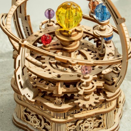 ROKR AMK51 Müzik Kutusu Starry Night Music Box DIY Mechanical 3D Wooden Puzzle Maket Model Seti 3D Model Kit Detaylı Dekoratif Hobi Seti Ahşap Maket Hareketli - Thumbnail