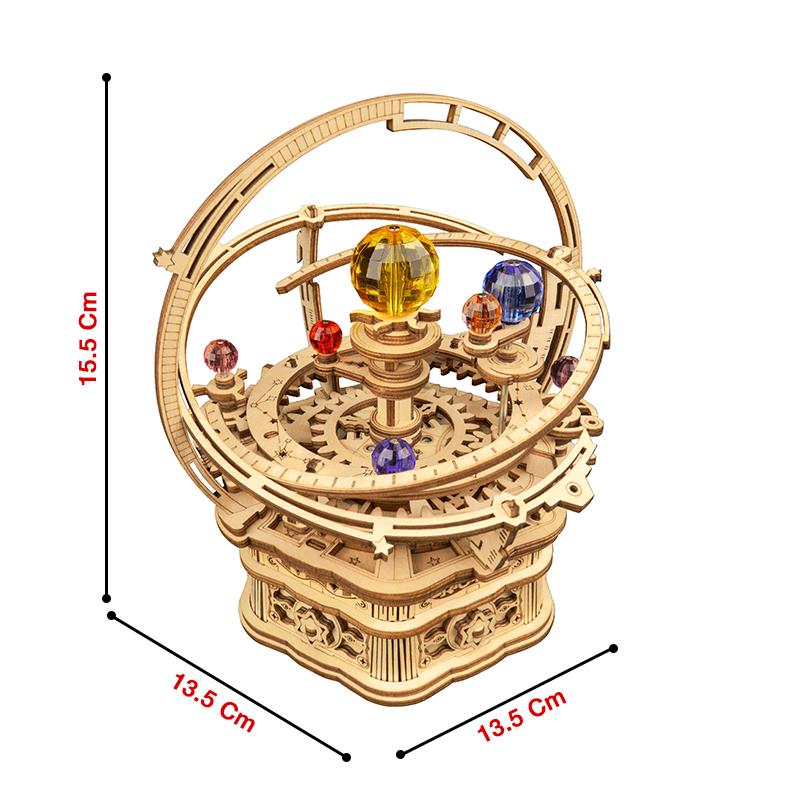 ROKR AMK51 Müzik Kutusu Starry Night Music Box DIY Mechanical 3D Wooden Puzzle Maket Model Seti 3D Model Kit Detaylı Dekoratif Hobi Seti Ahşap Maket Hareketli