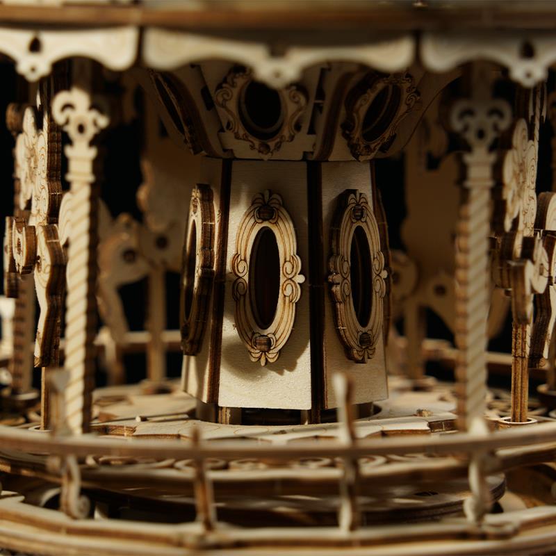 ROKR AMK62 Romantic Carousel Mechanical Music Box 3D Wooden Puzzle