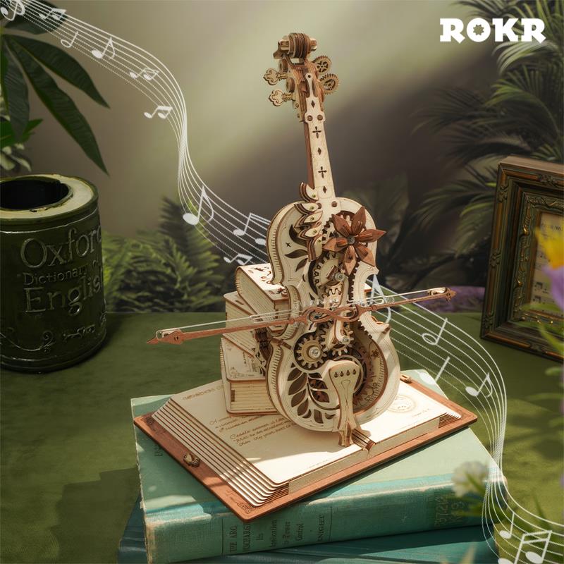 ROKR AMK63 Magic cello Mechanical Music Box 3D Wooden Puzzle