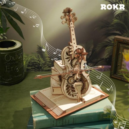 ROKR - ROKR AMK63 Magic cello Mechanical Music Box 3D Wooden Puzzle