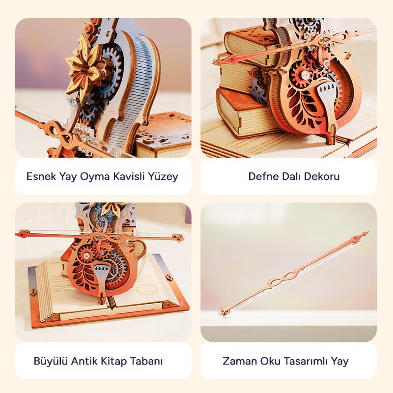 ROKR Çello Müzik Kutusu (Symphony of Gorgeous Dreams) Music Box DIY Mechanical 3D Wooden Puzzle Maket Model Seti 3D Model Kit Detaylı Dekoratif Hobi Seti Ahşap Maket Hareketli