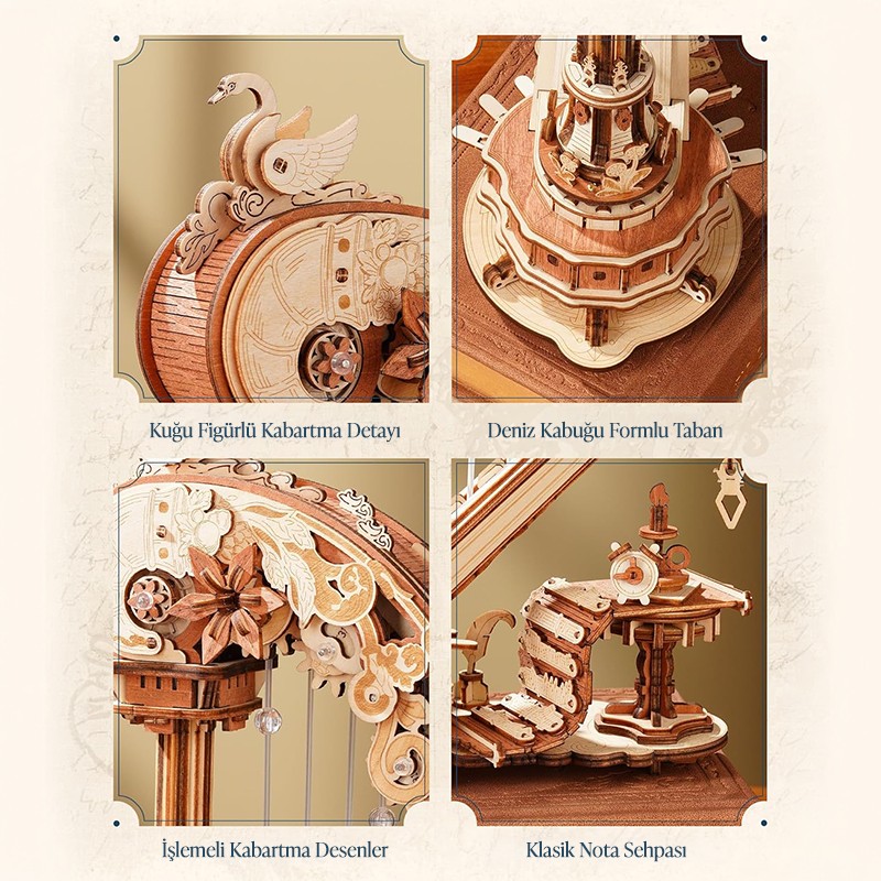ROKR AMK71 Magic Harp 3D Wooden Puzzle