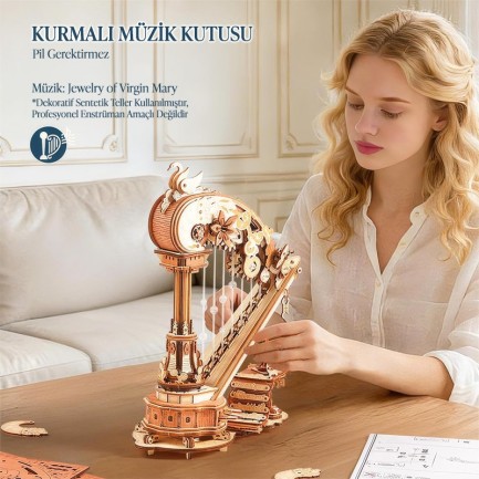 ROKR AMK71 Magic Harp 3D Wooden Puzzle - Thumbnail