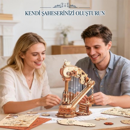 ROKR AMK71 Magic Harp 3D Wooden Puzzle - Thumbnail