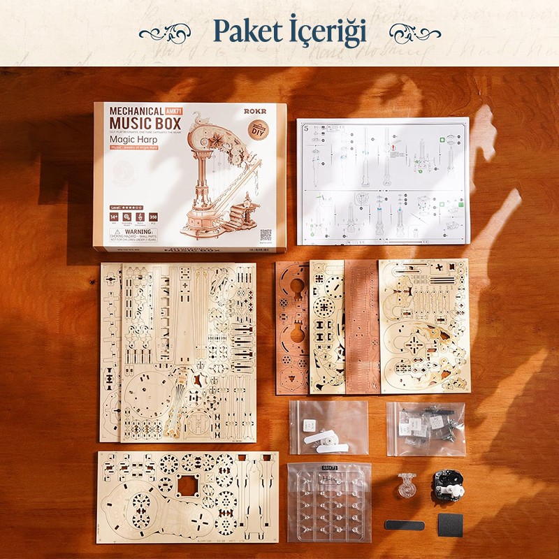 ROKR AMK71 Magic Harp 3D Wooden Puzzle