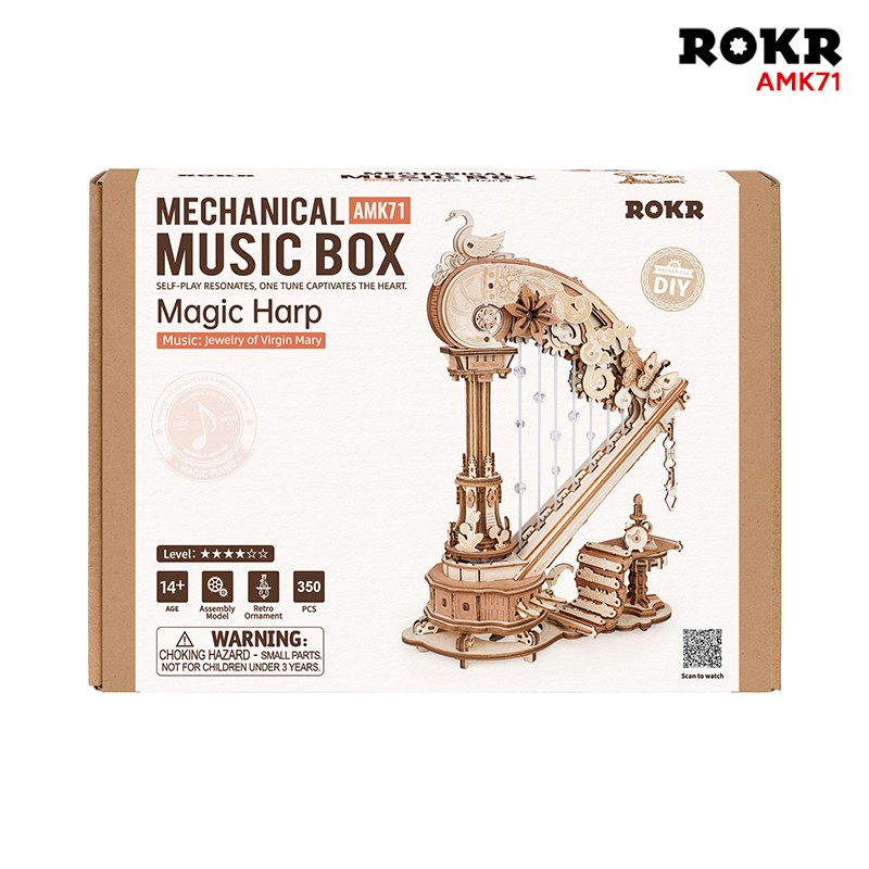 ROKR AMK71 Magic Harp 3D Wooden Puzzle