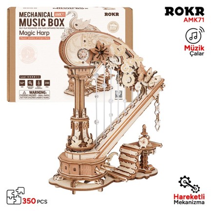 ROKR - ROKR AMK71 Magic Harp 3D Wooden Puzzle