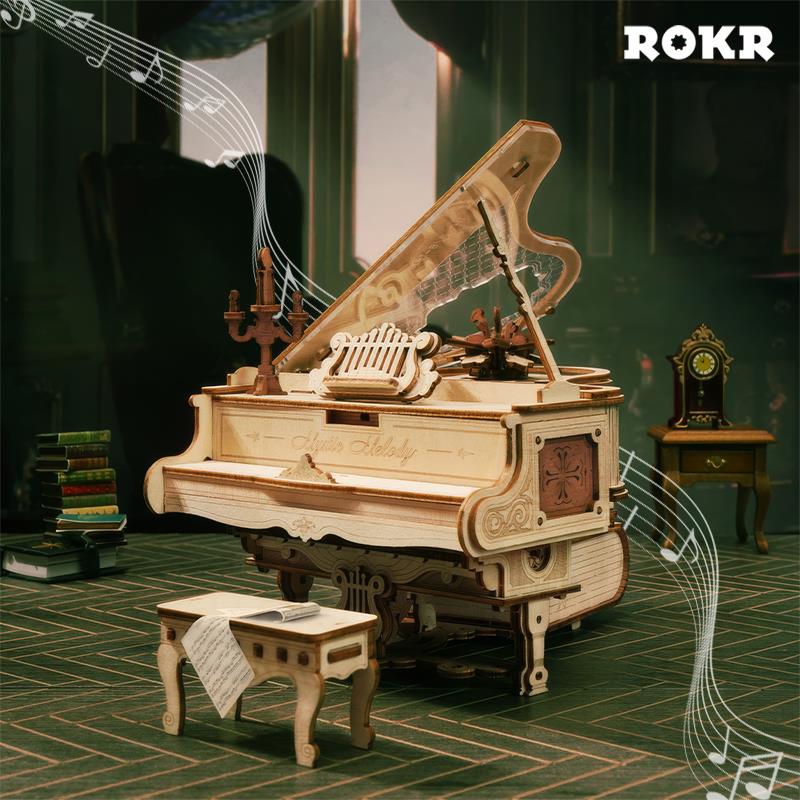 ROKR AMK81 Magic Piano Mechanical Music Box 3D Wooden Puzzle
