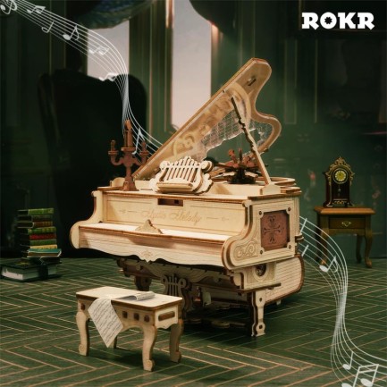 ROKR - ROKR AMK81 Magic Piano Mechanical Music Box 3D Wooden Puzzle