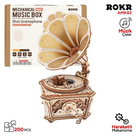 ROKR - ROKR AMK82 Diva Gramophone 3D Wooden Puzzle