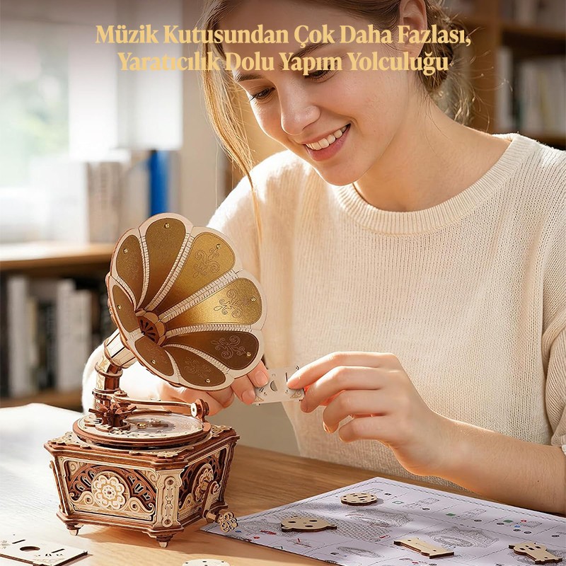 ROKR AMK82 Diva Gramophone 3D Wooden Puzzle