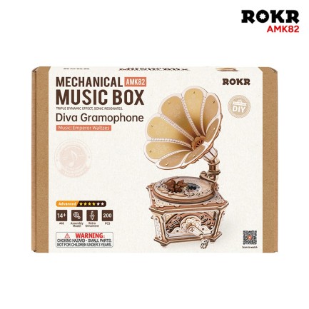 ROKR AMK82 Diva Gramophone 3D Wooden Puzzle - Thumbnail