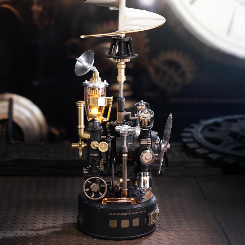 ROKR CGL01 Leonardo Da Vinci’s Helicopter DIY Mechanical 3D Puzzle Maket Model Seti 3D Model Kit Detaylı Dekoratif Hobi Seti Hareketli ve Işıklı