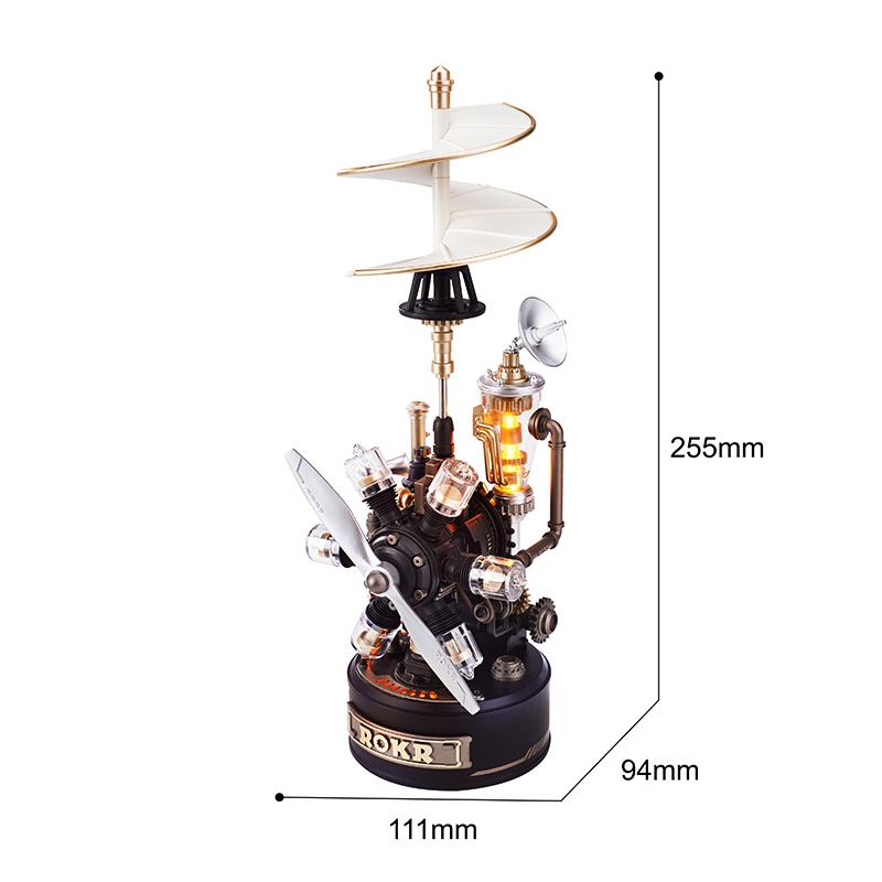 ROKR CGL01 Leonardo Da Vinci’s Helicopter DIY Mechanical 3D Puzzle Maket Model Seti 3D Model Kit Detaylı Dekoratif Hobi Seti Hareketli ve Işıklı
