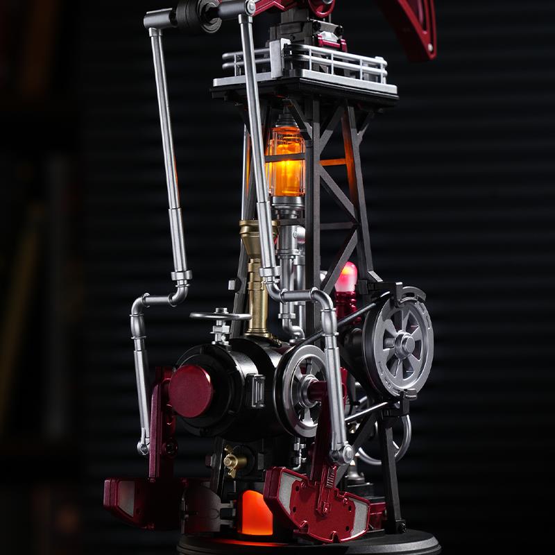 ROKR CGL03 Oil Extractor DIY Mechanical 3D Puzzle Maket Model Seti 3D Model Kit Detaylı Dekoratif Hobi Seti Hareketli ve Işıklı