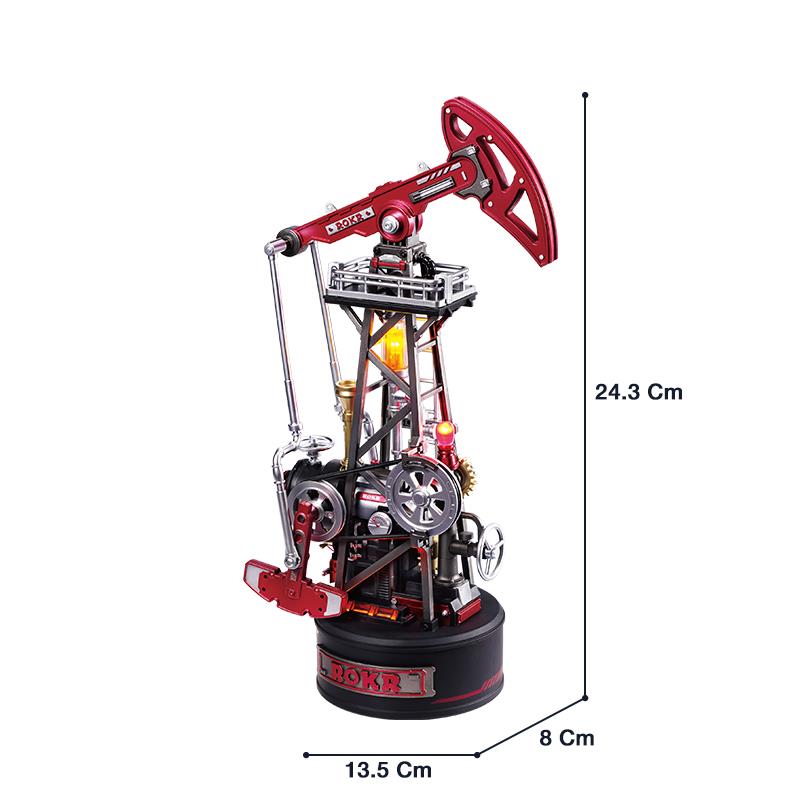 ROKR CGL03 Oil Extractor DIY Mechanical 3D Puzzle Maket Model Seti 3D Model Kit Detaylı Dekoratif Hobi Seti Hareketli ve Işıklı