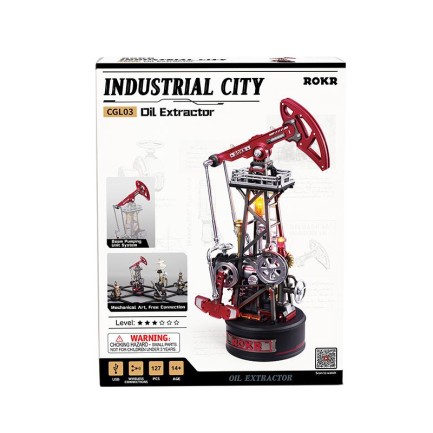 ROKR CGL03 Oil Extractor DIY Mechanical 3D Puzzle Maket Model Seti 3D Model Kit Detaylı Dekoratif Hobi Seti Hareketli ve Işıklı - Thumbnail