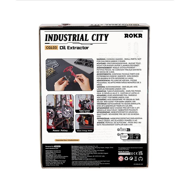 ROKR CGL03 Oil Extractor DIY Mechanical 3D Puzzle Maket Model Seti 3D Model Kit Detaylı Dekoratif Hobi Seti Hareketli ve Işıklı