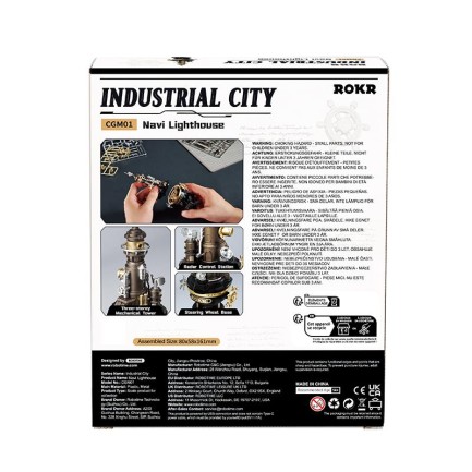 ROKR CGM01 Navi Lighthouse DIY Mechanical 3D Puzzle Maket Model Seti 3D Model Kit Detaylı Dekoratif Hobi Seti Hareketli ve Işıklı - Thumbnail