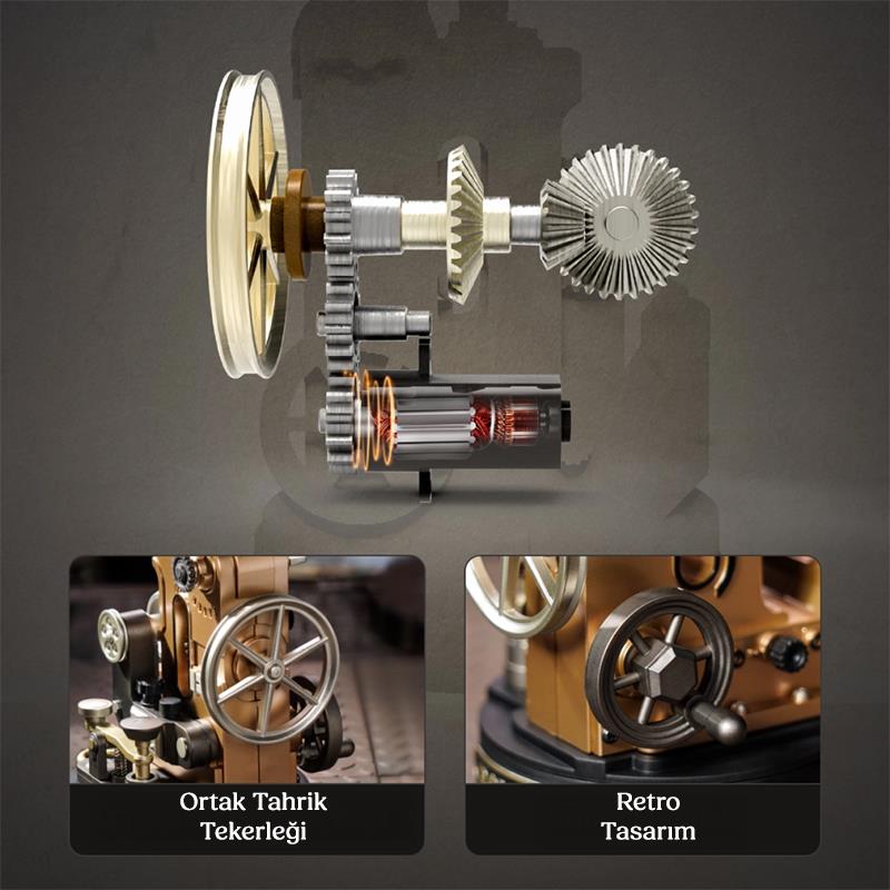 ROKR CGM02 Morse Telegraph DIY Mechanical 3D Puzzle Maket Model Seti 3D Model Kit Detaylı Dekoratif Hobi Seti Hareketli ve Işıklı