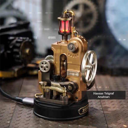 ROKR CGM02 Morse Telegraph DIY Mechanical 3D Puzzle Maket Model Seti 3D Model Kit Detaylı Dekoratif Hobi Seti Hareketli ve Işıklı - Thumbnail