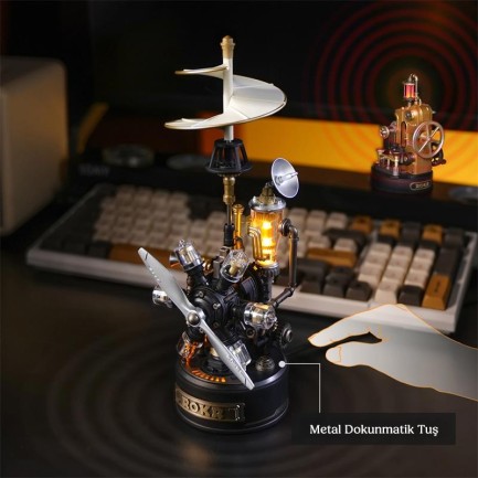 ROKR CGM02 Morse Telegraph DIY Mechanical 3D Puzzle Maket Model Seti 3D Model Kit Detaylı Dekoratif Hobi Seti Hareketli ve Işıklı - Thumbnail